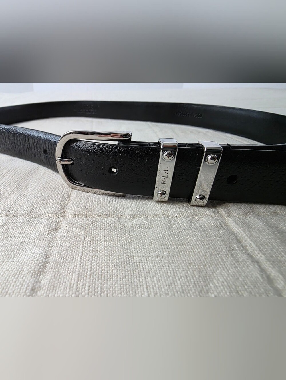 Lauren Ralph Lauren Smooth Black Belt Multi-Keeper Belt - Size Small